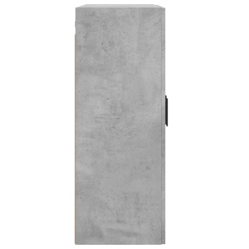 Dulap pe perete, gri beton, 69,5x34x90 cm, lemn prelucrat - Img 7