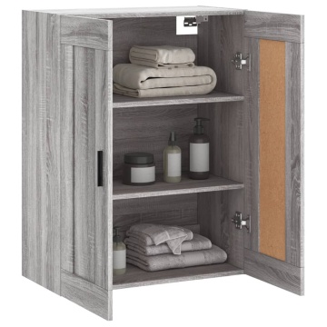 Dulap pe perete, sonoma gri, 69,5x34x90 cm, lemn prelucrat - Img 8