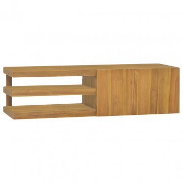 Dulap pentru baie de perete, 110x40x30 cm, lemn masiv de tec - Img 1