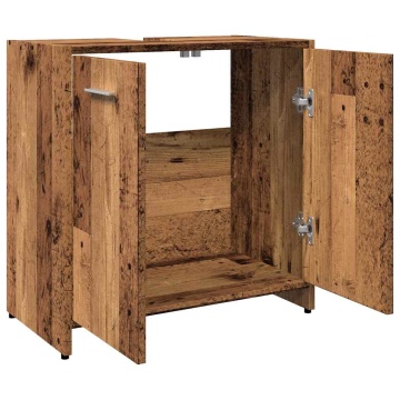 Dulap pentru chiuvetă baie lemn vechi 60x33x60cm lemn prelucrat - Img 5