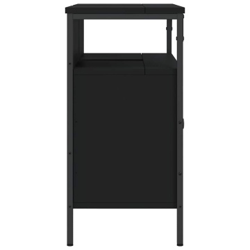 Dulap pentru chiuvetă baie, negru, 80x30x60 cm, lemn prelucrat - Img 6