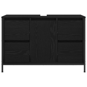 Dulap pentru chiuvetă cu sertare Stejar negru 90x34,5x60 cm - Img 5