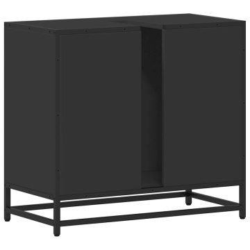 Dulap pentru chiuvetă de baie negru 65x33x60 cm lemn prelucrat - Img 6