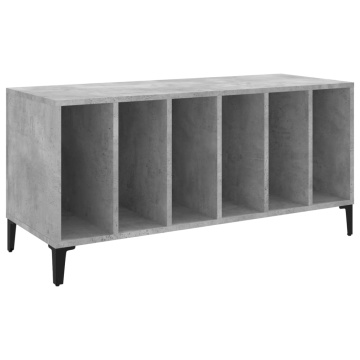 Dulap pentru discuri gri beton, 100x38x48 cm, lemn prelucrat - Img 2