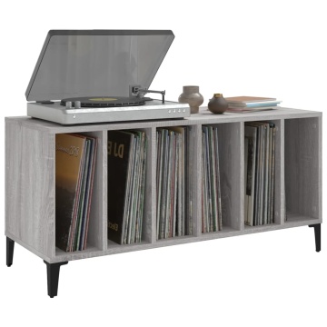 Dulap pentru discuri gri sonoma, 100x38x48 cm, lemn prelucrat - Img 4