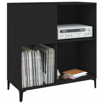 Dulap pentru discuri negru 84,5x38x89 cm lemn compozit - Img 4