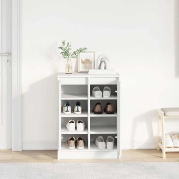 Dulap pentru încălțăminte alb 57x34x76 cm lemn prelucrat - Img 3