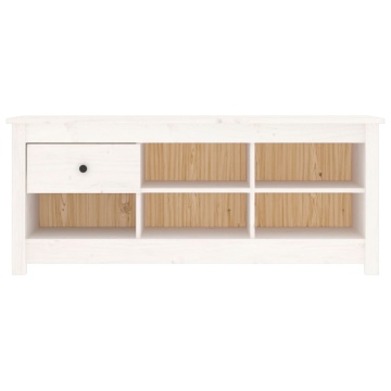 Dulap pentru pantofi, alb, 110x38x45,5 cm, lemn masiv pin - Img 3