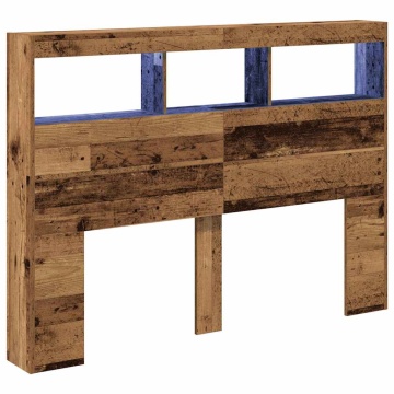 Dulap pentru tăblie cu LED Lemn vechi 140x17x102 cm - Img 3