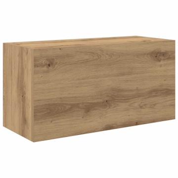Dulap perete baie stejar artizanal, 60x25x30 cm, lemn prelucrat - Img 2