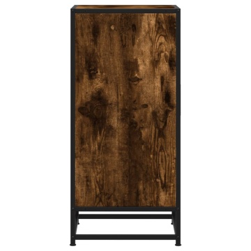 Dulap, stejar fumuriu, 35,5x35x76 cm, lemn prelucrat și metal - Img 8