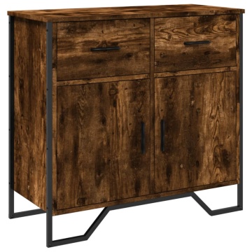 Dulap, stejar fumuriu, 79,5x35,5x74,5 cm, lemn prelucrat - Img 2