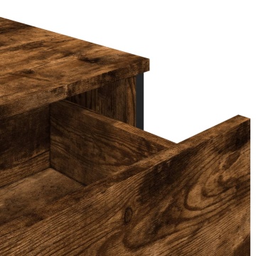 Dulap, stejar fumuriu, 79,5x35,5x74,5 cm, lemn prelucrat - Img 7