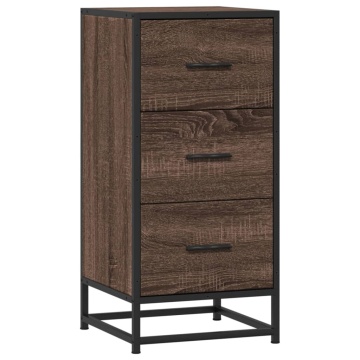 Dulap, stejar maro, 35,5x35x76 cm, lemn prelucrat și metal - Img 2