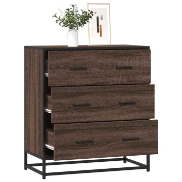 Dulap, stejar maro, 68x35x76 cm, lemn prelucrat și metal - Img 1