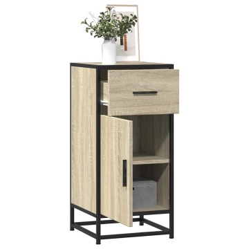 Dulap, stejar sonoma, 35,5x35x76 cm, lemn prelucrat și metal - Img 1