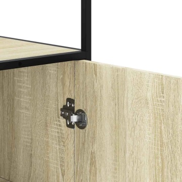 Dulap Stejar Sonoma 68x35x139 cm lemn și metal prelucrat - Img 7