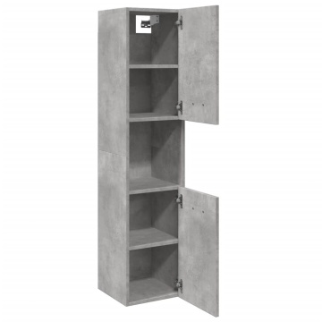 Dulap suspendat de baie, gri beton, 30x30x130 cm lemn prelucrat - Img 8