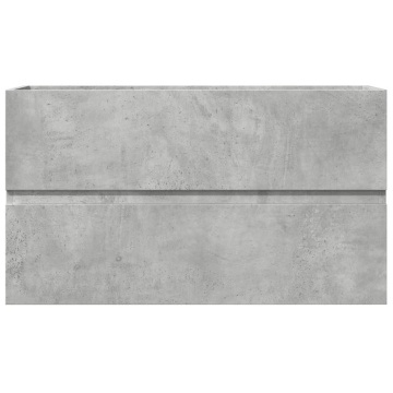 Dulap suspendat de baie, gri beton 80x38,5x45 cm lemn prelucrat - Img 4