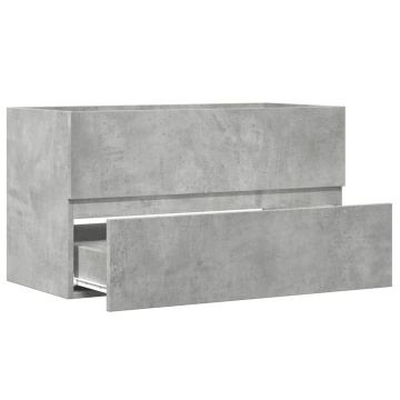 Dulap suspendat de baie, gri beton 80x38,5x45 cm lemn prelucrat - Img 6