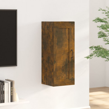 Dulap suspendat, stejar fumuriu, 35x34x90 cm, lemn prelucrat - Img 1