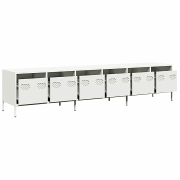 Dulap TV, alb, 202x39x43,5 cm, oțel laminat la rece - Img 4