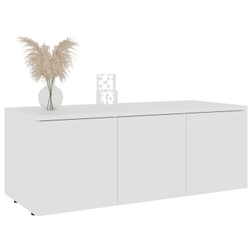 Dulap TV, alb, 80x34x30 cm, lemn prelucrat - Img 3