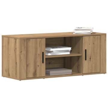 Dulap TV Artisan Stejar 100x35x40 cm Lemn compozit - Img 3