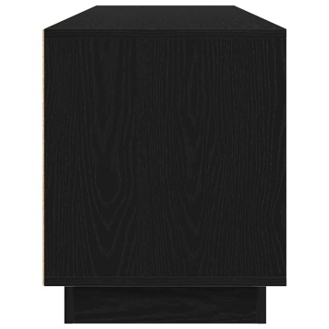 Dulap TV cu lumini LED Stejar negru 193,5x41x50 cm - Img 7