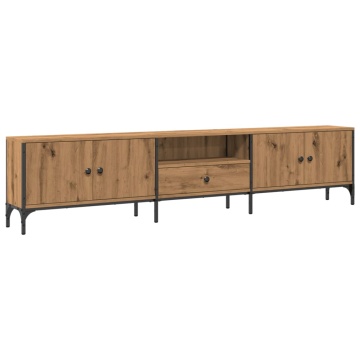 Dulap TV cu sertar stejar artizanal 200x25x44 cm lemn prelucrat - Img 2