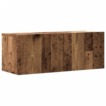 Dulap TV de perete, lemn vechi, 80x30x30 cm, lemn prelucrat - Img 2