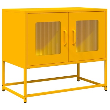 Dulap TV, galben muștar, 68x39x60,5 cm, oțel laminat la rece - Img 2