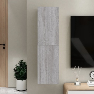 Dulap TV montat pe perete, gri sonoma, 30,5x30x110 cm - Img 1