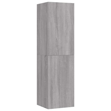 Dulap TV montat pe perete, gri sonoma, 30,5x30x110 cm - Img 2