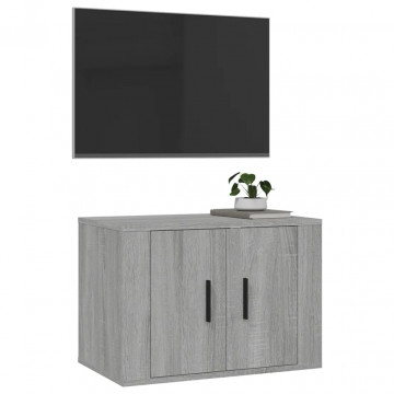 Dulap TV montat pe perete, gri sonoma, 57x34,5x40 cm - Img 4