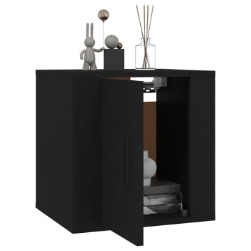 Dulap TV montat pe perete, negru, 40x34,5x40 cm - Img 3