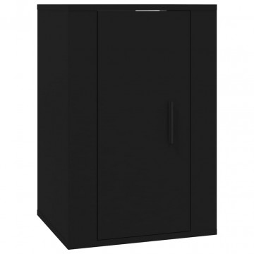 Dulap TV montat pe perete, negru, 40x34,5x60 cm - Img 2