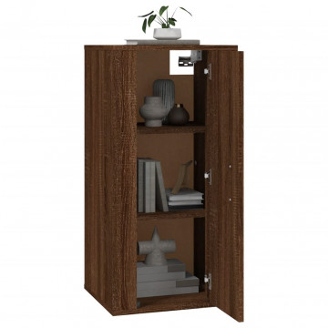 Dulap TV montat pe perete, stejar maro, 40x34,5x80 cm - Img 3