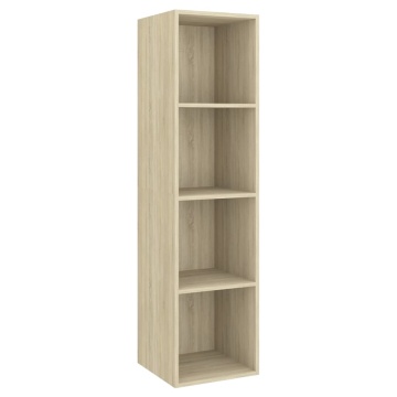Dulap TV montat pe perete, stejar Sonoma, 37x37x142,5 cm, PAL - Img 2