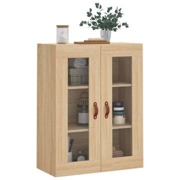 Dulap TV montat pe perete, stejar sonoma, 69,5x34x90 cm - Img 4