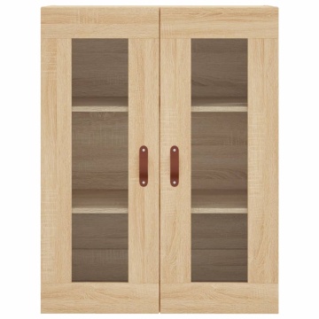 Dulap TV montat pe perete, stejar sonoma, 69,5x34x90 cm - Img 5