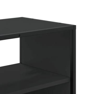 Dulap TV, negru, 100x31x39,5 cm, lemn prelucrat și metal - Img 6