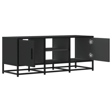 Dulap TV, negru, 100x35x41 cm, lemn prelucrat și metal - Img 6