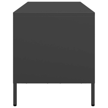 Dulap TV, negru, 101,5x39x43,5 cm, oțel laminat la rece - Img 5