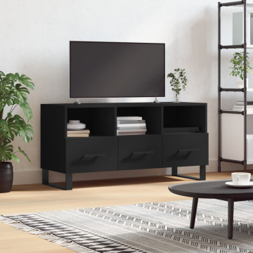 Dulap TV, negru, 102x36x50 cm, lemn prelucrat - Img 1