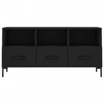 Dulap TV, negru, 102x36x50 cm, lemn prelucrat - Img 8