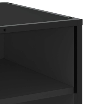 Dulap TV, negru, 61x40x46 cm, lemn prelucrat și metal - Img 6