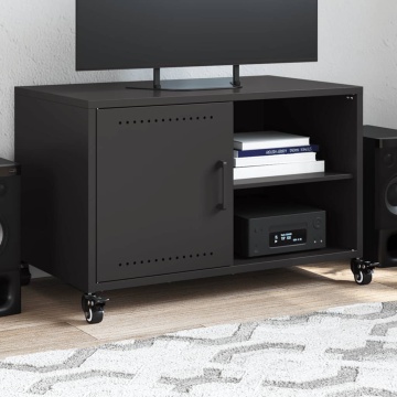 Dulap TV, negru, 68x39x43,5 cm, oțel laminat la rece - Img 1