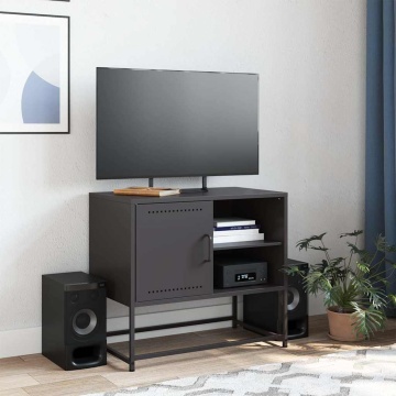 Dulap TV, negru, 68x39x60,5 cm, oțel - Img 3