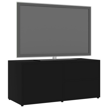 Dulap TV, negru, 80 x 34 x 36 cm, lemn prelucrat - Img 4